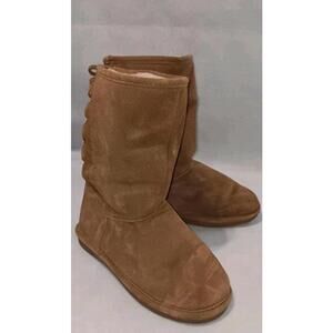 Bear Paw Phylly Lace Up Suede Boots Womens Size 8 Brown Wool Blend Sheep Skin...